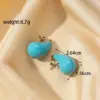 Wholesale PVD Coated Water Droplets 304 Stainless Steel French Style Simple Style Classic Style Waterproof Non Tarnish Ear Studs