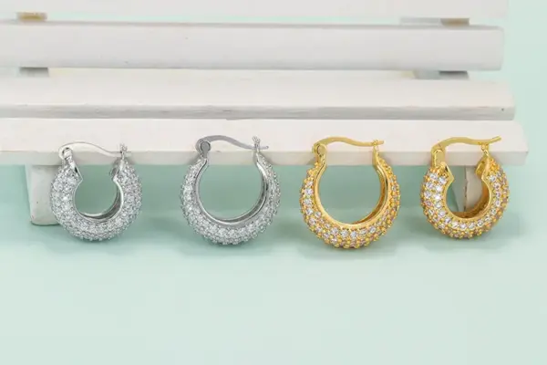 Wholesale New Style Full Diamond Zircon Copper Earrings Nihaojewelry