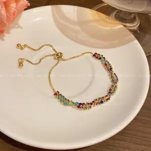 S698 Gold-Dopamine Zircon Bracelet