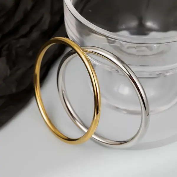 Wholesale Simple Style Classic Style Solid Color Titanium Steel Polishing Bangle