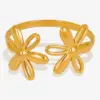 Wholesale Ion Plating (IP) Real Gold Plated Flower 304 Stainless Steel Vintage Style Simple Style Waterproof Non Tarnish Open Rings