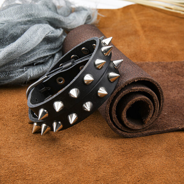 oly-e3216b132836fcc681bdada0dc1c7d7f Wholesale bracelet pointed rivet retro irregular winding leather bracelet