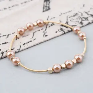 Geometric Beaded Steel Fashion Bangle