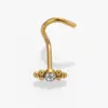 Wholesale 1 Piece Nose Rings & Studs Gothic Simple Style Flower 316L Stainless Steel Waterproof Non Tarnish Surgical Steel Zircon Ion Plating (IP) 14K Gold Plated Ear Cartilage Rings & Studs Nose Rings & Studs