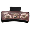 10-5 square PU leather yak chrysanthemum red skin Black