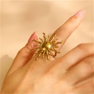 03 18K Real Gold Sun A- 600 / Adjustable Opening / 1 Piece