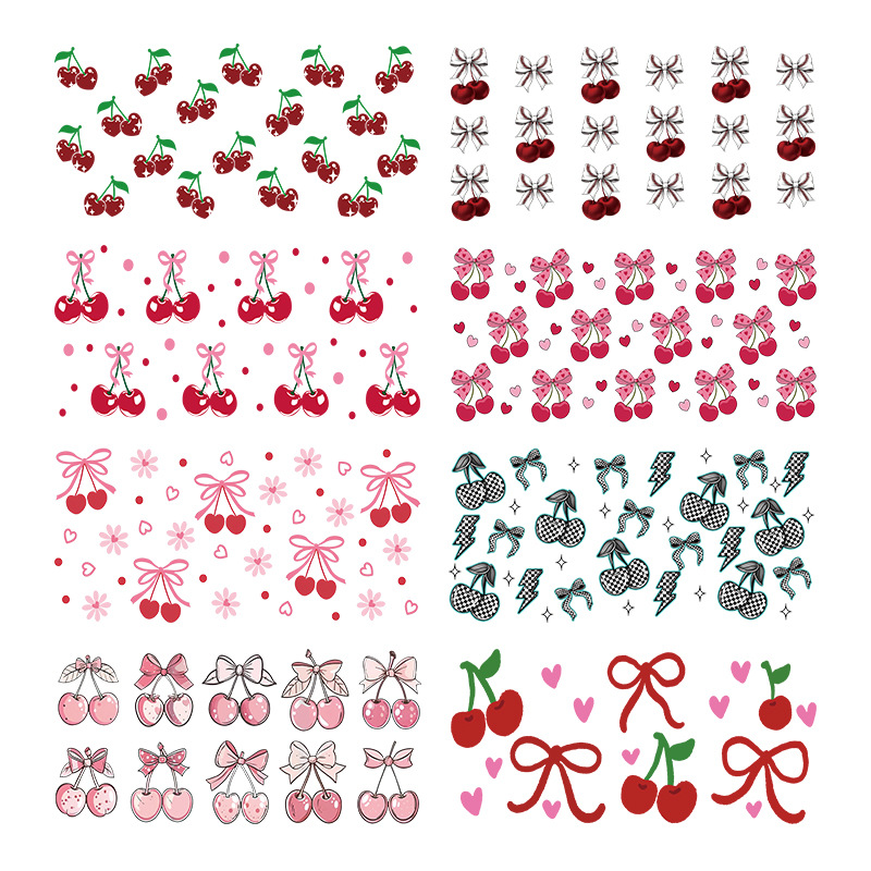 Wholesale Colorful Cherries 16oz C UV DTF Wrap