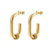 Wholesale PVD Coated 18K Gold Real Gold Plated Geometric 201 Stainless Steel Fashion Waterproof Non Tarnish Drop Earrings
