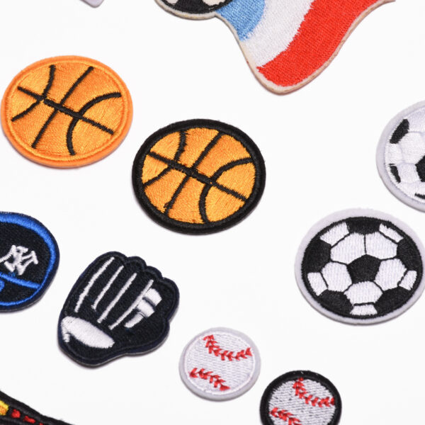 Wholesale adhesive embroidered cloth stickers basketball DIY Patches