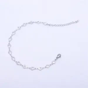 Oil Pressure Empty Peach Heart / Anklet 21 5cm