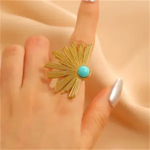 28 18K Real Gold Half 9817 / Adjustable Opening / 1 Piece