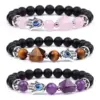 Wholesale Fashion Devil's Eye Palm Artificial Crystal Stone Irregular Beaded Polishing Bracelets 1 Piece