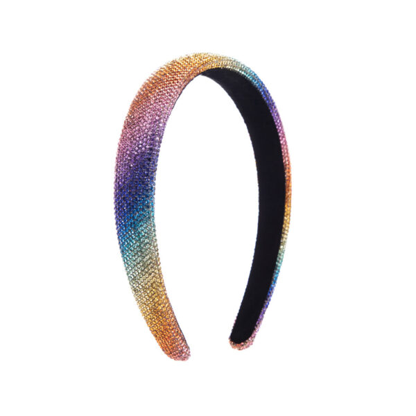 Wholesale Heming Korean fashion full diamond hair aessories simple temperament rainbow net red headband high quality wash face hair band batch