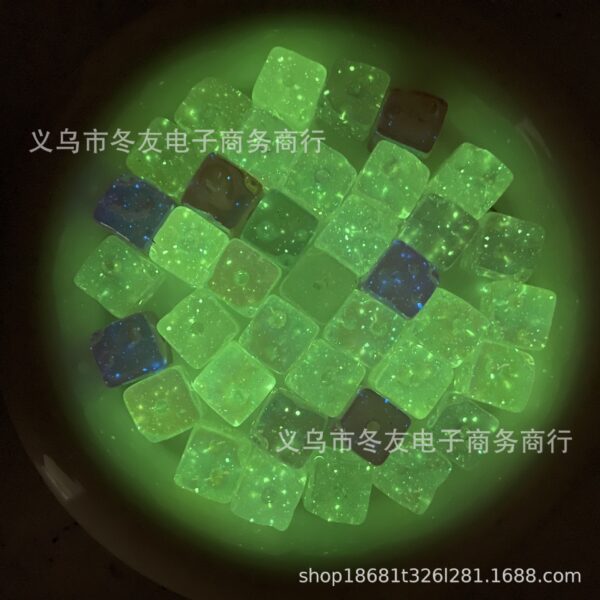Wholesale Colorful glow-in-the-dark cheese cube with straight holes and beads