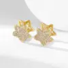 Wholesale 1 Pair Retro Star Water Droplets Heart Shape Plating Copper Zircon K Gold Plated Earrings