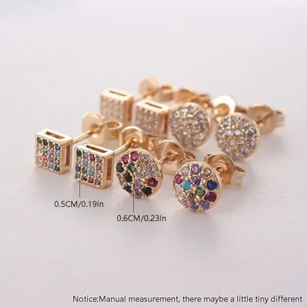 Wholesale 1 Pair Simple Style Round Plating Inlay Copper Zircon Gold Plated Ear Studs