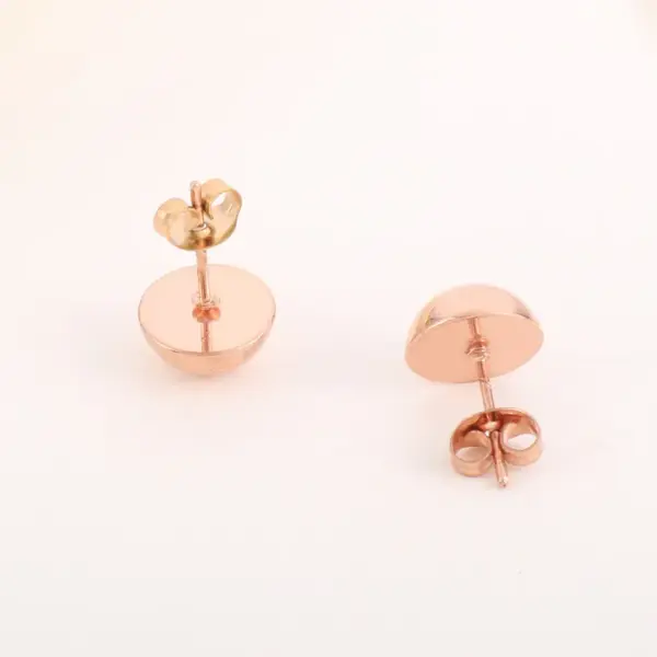 PVD Coated 18K Gold Plated Round Stainless Steel Elegant Cute Waterproof Non Tarnish Ear Studs