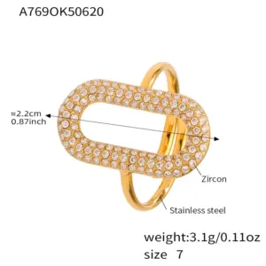 A769-Gold Ring Zircon Ring / 7