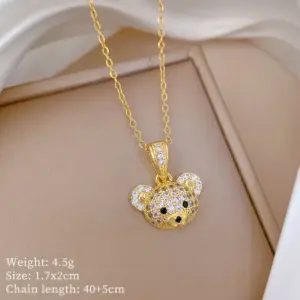D549 Titanium Steel Chain Copper Micro Inlay Pendant