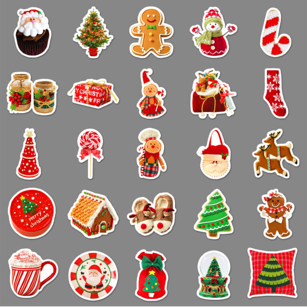 oly-e35c366f4f6a000efb3d3ba342b8df10 Wholesale 50pcs/pack Christmas ins style holiday waterproof stickers