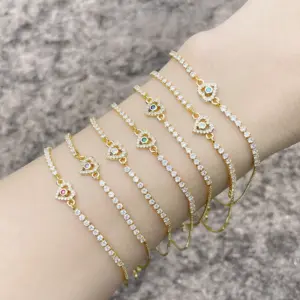 Wholesale Fashion Copper Heart Shape Bracelet Zircon Copper Bracelets