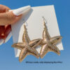 Wholesale Europe and the United States cross-border beach wind conch shell three-dimensional starfish earrings geometric personality exaggerated holiday wind earrings women