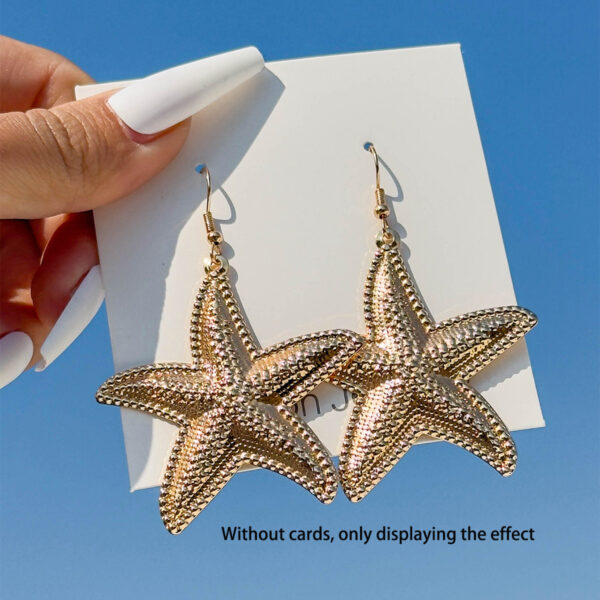 Wholesale Europe and the United States cross-border beach wind conch shell three-dimensional starfish earrings geometric personality exaggerated holiday wind earrings women