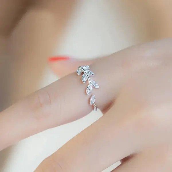 Wholesale Simple Style Classic Style Leaf Copper No Inlaid Women'S Rings