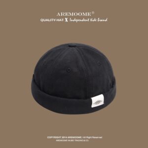 Spiked melon hat-Black / Adjustable (55-61cm)