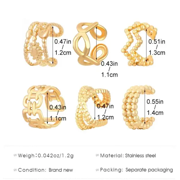 1 Piece Simple Style IG Style Geometric Plating 304 Stainless Steel Ear Cuffs