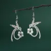 Wholesale Fashion 304 Stainless Steel Hummingbird Earrings Women's Jewelry Bird Pendant Geometric Pattern Animal Zodiac Gift