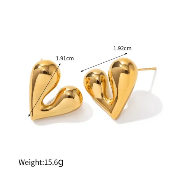 Wholesale 1 Pair Simple Style Heart Shape Plating Stainless Steel Drop Earrings Ear Studs