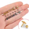 Wholesale 1 Piece Ear Cartilage Rings & Studs Simple Style Sun Flower 316L Stainless Steel Waterproof Non Tarnish Surgical Steel Zircon Ion Plating (IP) 18K Gold Plated