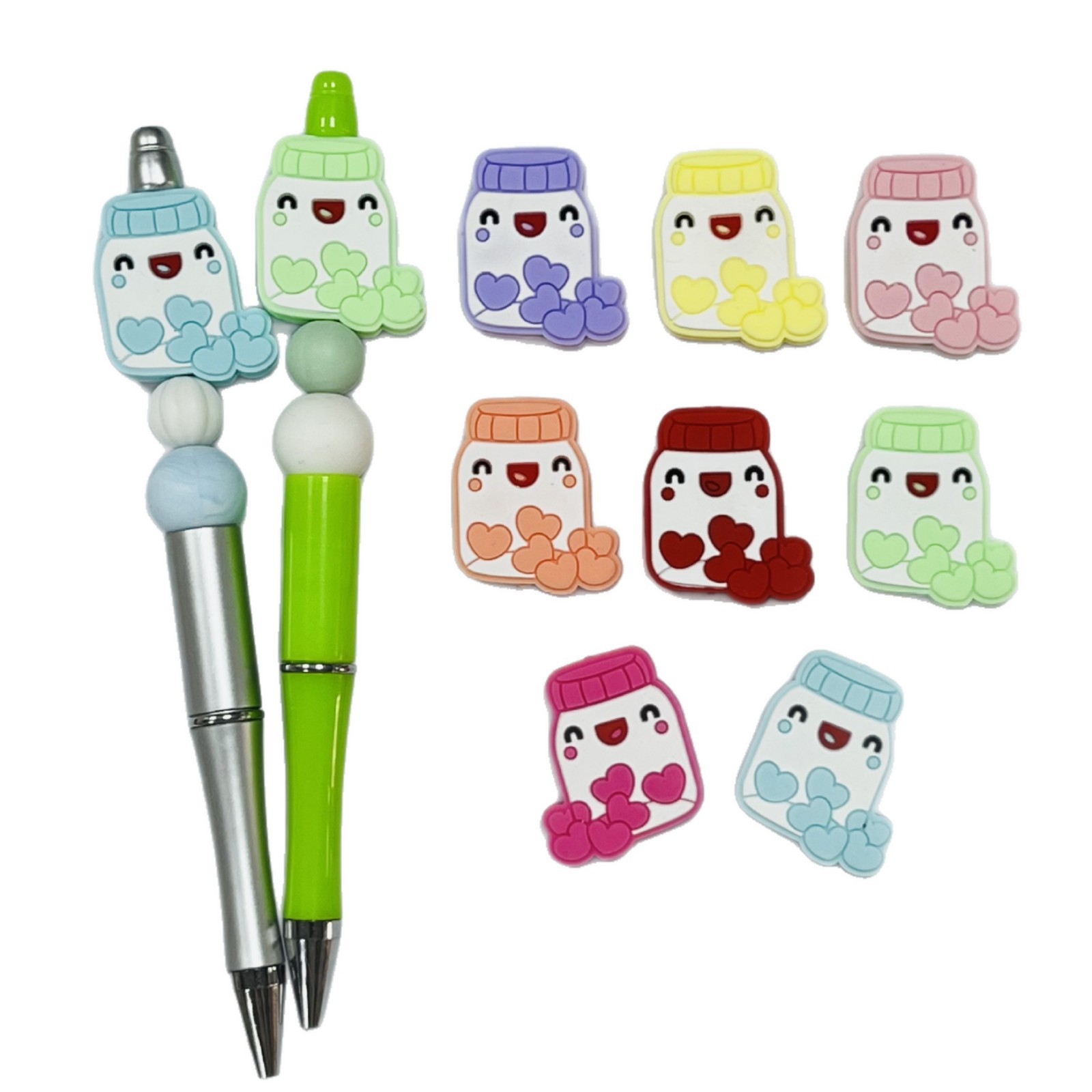 Wholesale Macaron Color Cartoon Food Grade Silicone Baby Teether Beads DIY Jewelry Glue Loose Beads Creative Beading Aessories