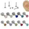1 Piece Ear Cartilage Rings & Studs Hip-Hop Simple Style Round 304 Stainless Steel Inlay Rhinestones
