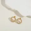 Wholesale 1 Pair Ig Style Circle Plating Inlay Copper Zircon 14k Gold Plated Earrings