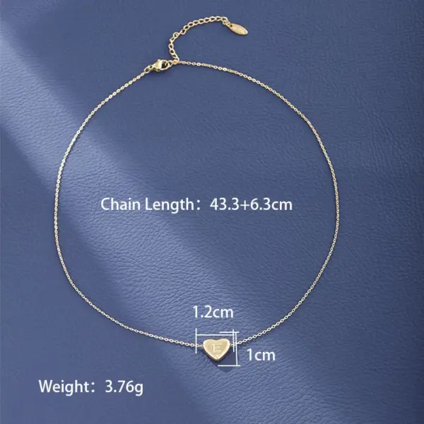 Wholesale Jewelry XUPING Simple Style Commute Letter Heart Shape 304 Stainless Steel 18K Gold Plated Necklace