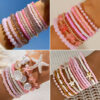 Wholesale Bohemian Rice Bead Multi-Layered Elastic Bracelet Set