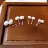 1 Pair Solid Color 925 Sterling Sier Freshwater Pearl Ear Studs