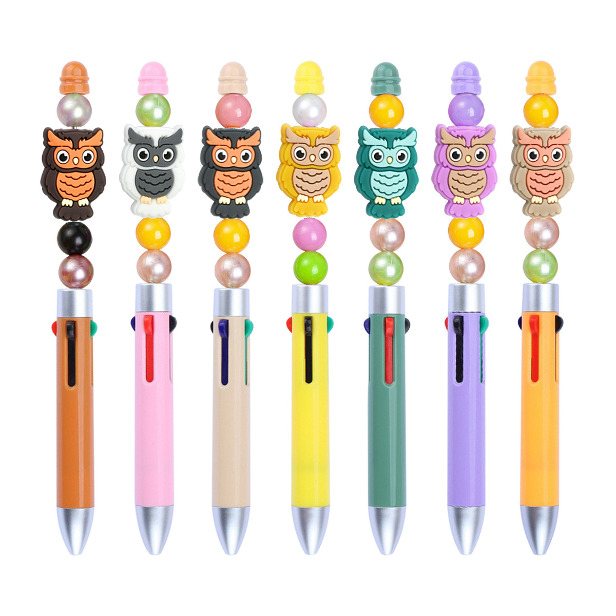 Wholesale Cartoon owl shaped ballint pen with beads