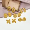 Wholesale 304 Stainless Steel Irregular Bow Knot Shell PVD Coated 18K Gold Plated Elegant Ear Studs