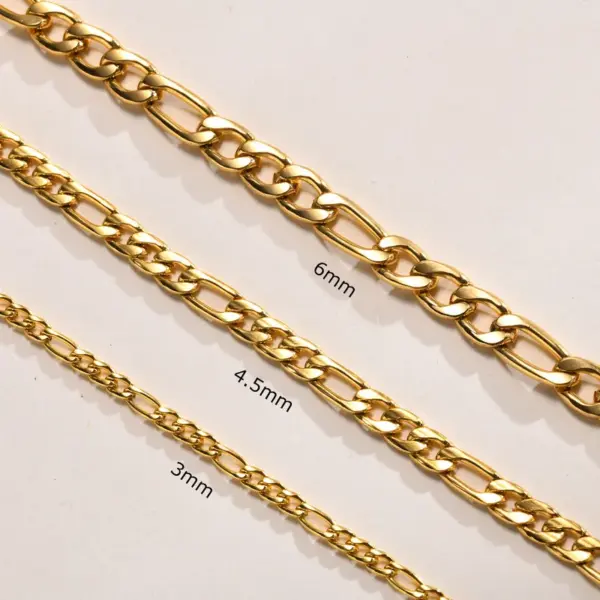 Wholesale PVD Coated Gold Plated Geometric 201 Stainless Steel Hip-Hop Waterproof Non Tarnish 201 Stainless Steel Necklace