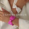 Wholesale Exaggerated shiny leopard-print bow resin bracelet