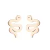PVD Coated 18K Gold Real Gold Plated Snake 304 Stainless Steel Simple Style Waterproof Non Tarnish Ear Studs