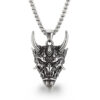 oly-e39c301d3ab6154d2379e8ad0f0b8037 Wholesale Cross-Border E-Commerce Ghost Warrior Mask Necklace Retro Hip-Hop Style Gold Corner Prajna Pendant Stainless Steel Men's Sweater Chain