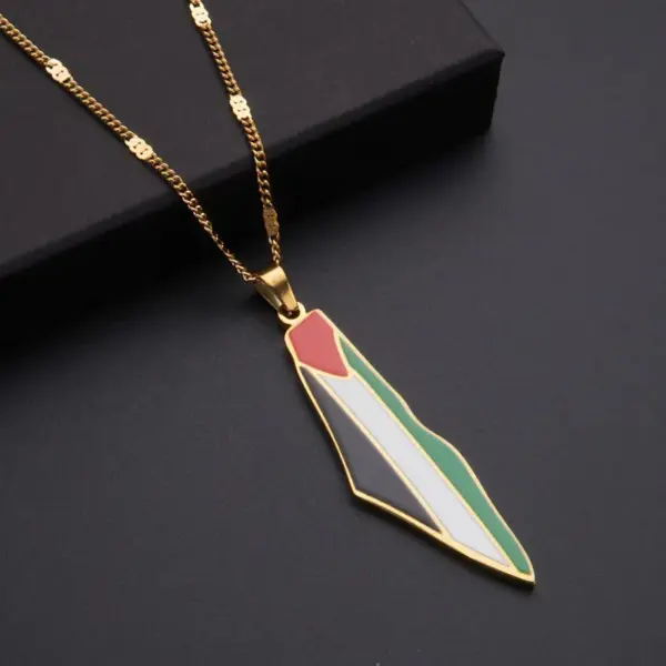 Wholesale Simple Style Geometric National Flag Titanium Steel Wholesale Pendant Necklace