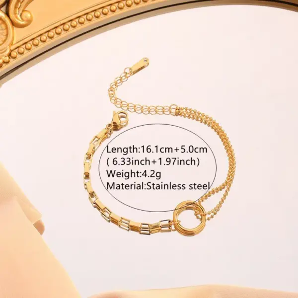 Wholesale 201 Stainless Steel 304 Stainless Steel Geometric Round Ion Plating (IP) Stone-Free 18K Gold Plated Classic Style Waterproof Non Tarnish Chain Twisted Rope Chain Multicolor-Golden Yellow Jewelry Set
