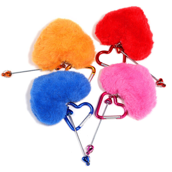 oly-e3ac4718c51867e60819cb772069362b Wholesale Heart-shaped m-m keychain with colorful plush beads