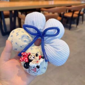Blue shoelaces-blue plaid mickey