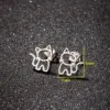 PVD Coated 18K Gold Real Gold Plated Animal 304 Stainless Steel Cute Sweet Waterproof Non Tarnish Ear Studs